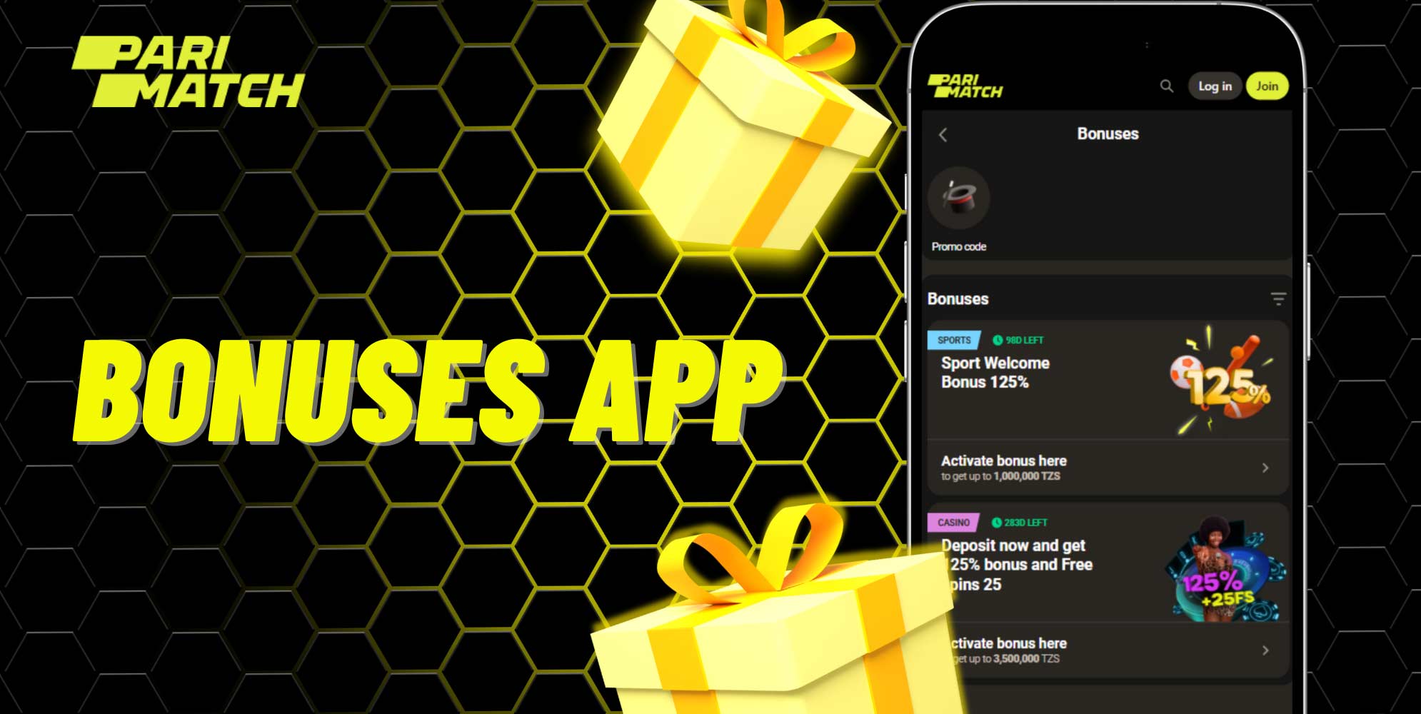 What bonuses and promotions does the Parimatch app offer